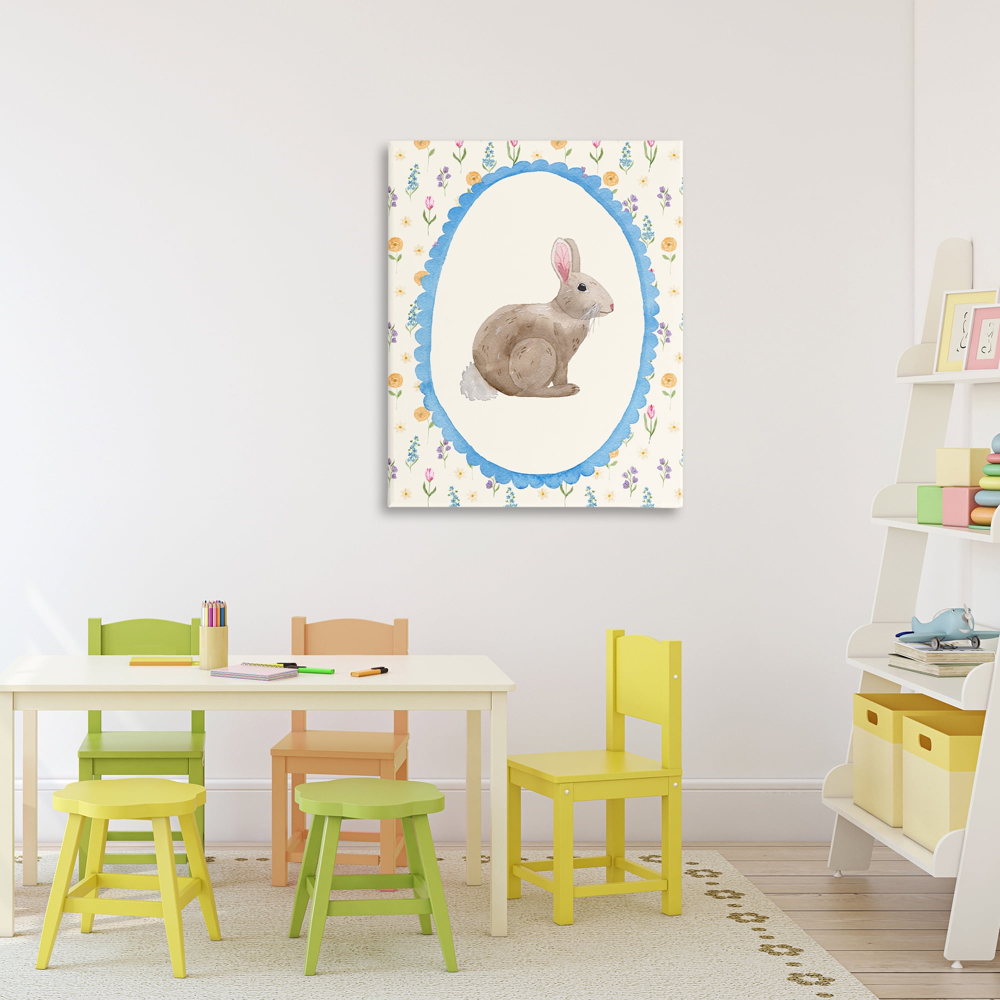 Stupell Industries Delicate Spring Bunny Florals Canvas Wall Art, design by Nina Jacobs