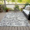 thumbnail image 6 of Addison Rugs Chantille Indoor/Outdoor Transitional Floral Gray Washable Rectangle Rug, 5' x 7'6", 6 of 6