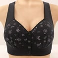 thumbnail image 2 of CFLVAEK Daisy Bras for Elder Women Plus Size Front Closing Bras Comfort Full Coverage Push Everyday Bras Breathable Lifting Bralettes Black XL, 2 of 9