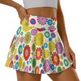 thumbnail image 5 of HELLHERO Vibrant Multi-Floral Polyester Spandex Golf Skorts with Built-in Shorts, 2 Side Pockets Flowy Active Skort for Tennis Yoga Daily Wear, 5 of 9