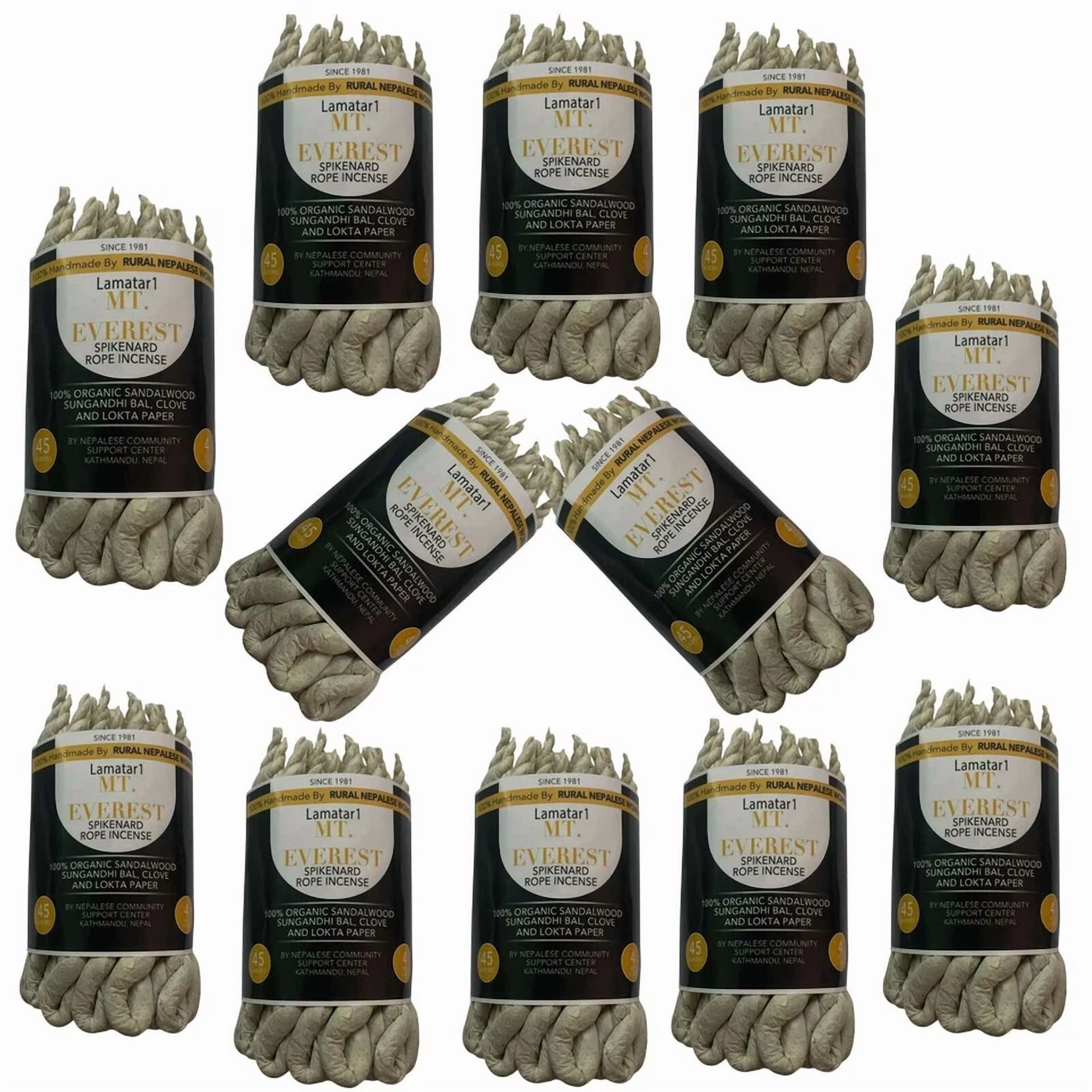 Lamatar1 Spikenard Rope Incense Pack 1 Burning Gently With A Natural Wick
