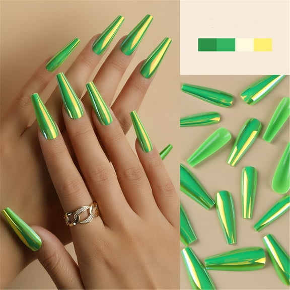 Fluorescent Coffin False Nails Press On Nails DIY Artificial Nails False Nails