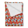 thumbnail image 2 of Tangerine Soft Flannel Fleece Throw Blanket, Abstract Pattern with Sliced and Whole Citrus Fruit with Butterflies, Cozy Plush for Indoor and Outdoor Use, 60" x 80", Multicolor, by Ambesonne, 2 of 5