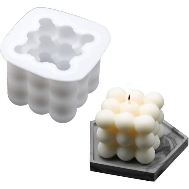 Moldes para velas de silicona, cubo 3D, molde de silicona, cera de soja, molde para velas, jabón hecho a mano, adornos artesanales