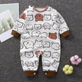thumbnail image 2 of JUMEYU Newborn Boy Clothes Fall Baby Pajamas Long Sleeve Printing 2 Way Zipper Romper Jumpsuit Sleep and Play 0 3 6 9 12 18 24 Months (Coffee,3-6 Months), 2 of 4