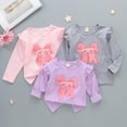thumbnail image 4 of CUZIBR Toddler Girls Soft Crewneck Tee Tops Comfort Basic Print Long Sleeve T Shirt Blouse Leisure Dailywear For Child, 4 of 4