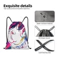 thumbnail image 4 of Xecao Colorful Bulldog Pattern Sports Drawstring Backpack - String Swim Gym Bag with Wet Proof Pocket for Women&Men-Small, 4 of 6