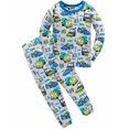 thumbnail image 3 of QEFJNO 2-8Y Kids Boys 100% Cotton Pajamas Set Toddler 2-Piece Long Sleeve Sleepwear Little Boys Engineering Vehicle Pjs, 3 of 10