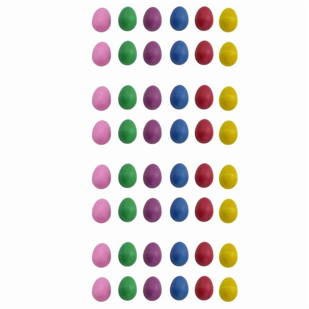 48 Piezas de Huevo de Plástico Juego 6, Huevos Maracas Musical Percusión Instrumentos de Percusión Infantil Juguetes de Ritmo para Niños