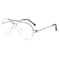 thumbnail image 3 of 3 Pairs of Classic BIFOCAL Stylish Blue Light Blocking Black Reading Glasses 2.50 for Women and Men Metal Ultralight Aviator-Style Oversized Readers +2.50, 3 of 5
