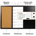thumbnail image 4 of Excello Global Products Wall Board Combo Whiteboard Corkboard & Chalkboard: Magnetic Large Weekly Daily Planner Note Reminder Wall Mounted Task Organizer 23.5"x15" - EGP-HD-0317, 4 of 5