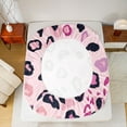 thumbnail image 5 of Castle Fairy Pink Leopard Print Girl Twin Sheet Sets 3pcs,Old Fashion Dreamy Princess Twin Fitted Sheet Microfiber,Jungle Animal Cheetah Breathable Flat Sheet,Super Cozy Room Decor, 5 of 7
