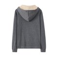 thumbnail image 3 of LUXUR Ladies Solid Color Two Piece Outfit Fleece Fuzzy Sports Hooded Sweatshirts And Sweatpants Dark Gray S, 3 of 8