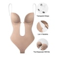 thumbnail image 4 of FITVALEN Women's Deep V Backless U Plunge Bodysuit Adjustable Straps Thong Full Body Shapewear Underwear, 4 of 5