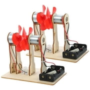 Children's Toys Wind Turbine Materials Generator Model DIY Gizmo Portable Abs Metal 2 Sets