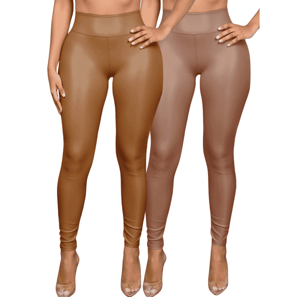 Set De Dos Leggins Moda Elegante Casual Mujer Vinipiel