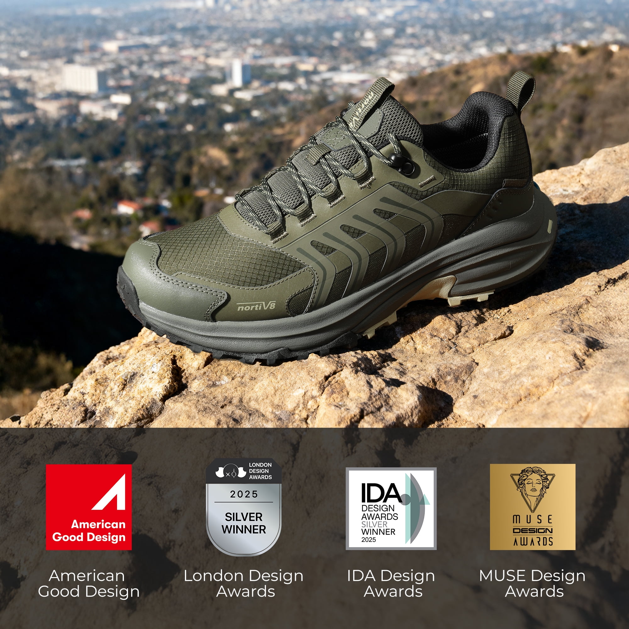 NORTIV 8 Men's Waterproof Hiking Shoes Non-Slip Lightweight for Walking Comfort Outdoor Trekking Camping Climbing Daily Fashion Sneakers Armadillo FieldLite