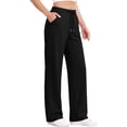 thumbnail image 5 of PInxai Sweatpants for Women Drawstring Elastic Waisted Casual Workout Pants Comfy Athletic Running Gym Pants with Pockets,Black,XL, 5 of 6