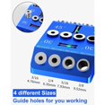 thumbnail image 3 of Aluminum 30/45/90° Angle Drill Guide Jig for Woodworking - Angled and Straight Hole Drilling with Bubble Level, 3 of 7