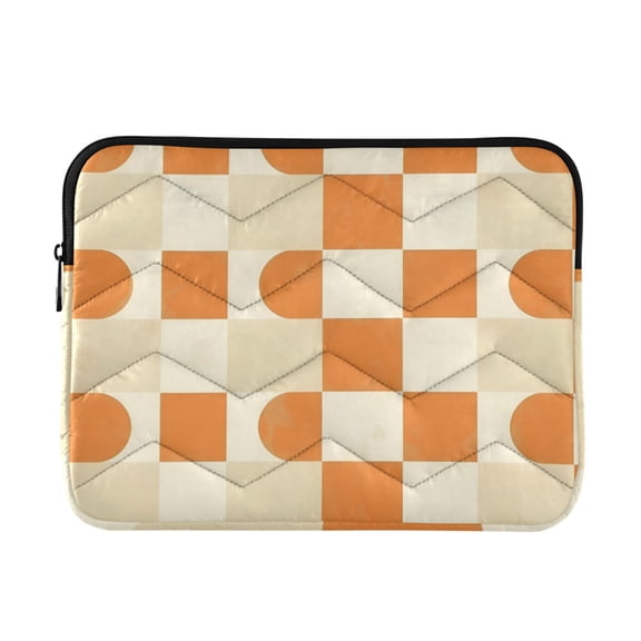 FORMRS 13-13.3 inch Laptop Sleeve Case Soft Carrying Quilted Computer Bag Cover, Orange Checkered Pattern