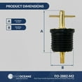 thumbnail image 6 of Five Oceans T-Handle Drain Plug, For 1-Inch Diameter Drains, Locks in Place, Brass Handle, Rubber Plug, 2-Pack - FO2882-M2, 6 of 6