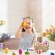 thumbnail image 5 of Diadema con Orejas de Conejo, Decoración para Pascua, Simulación de Orejas de Conejo, Diadema con Flores para El Pelo., 5 of 6