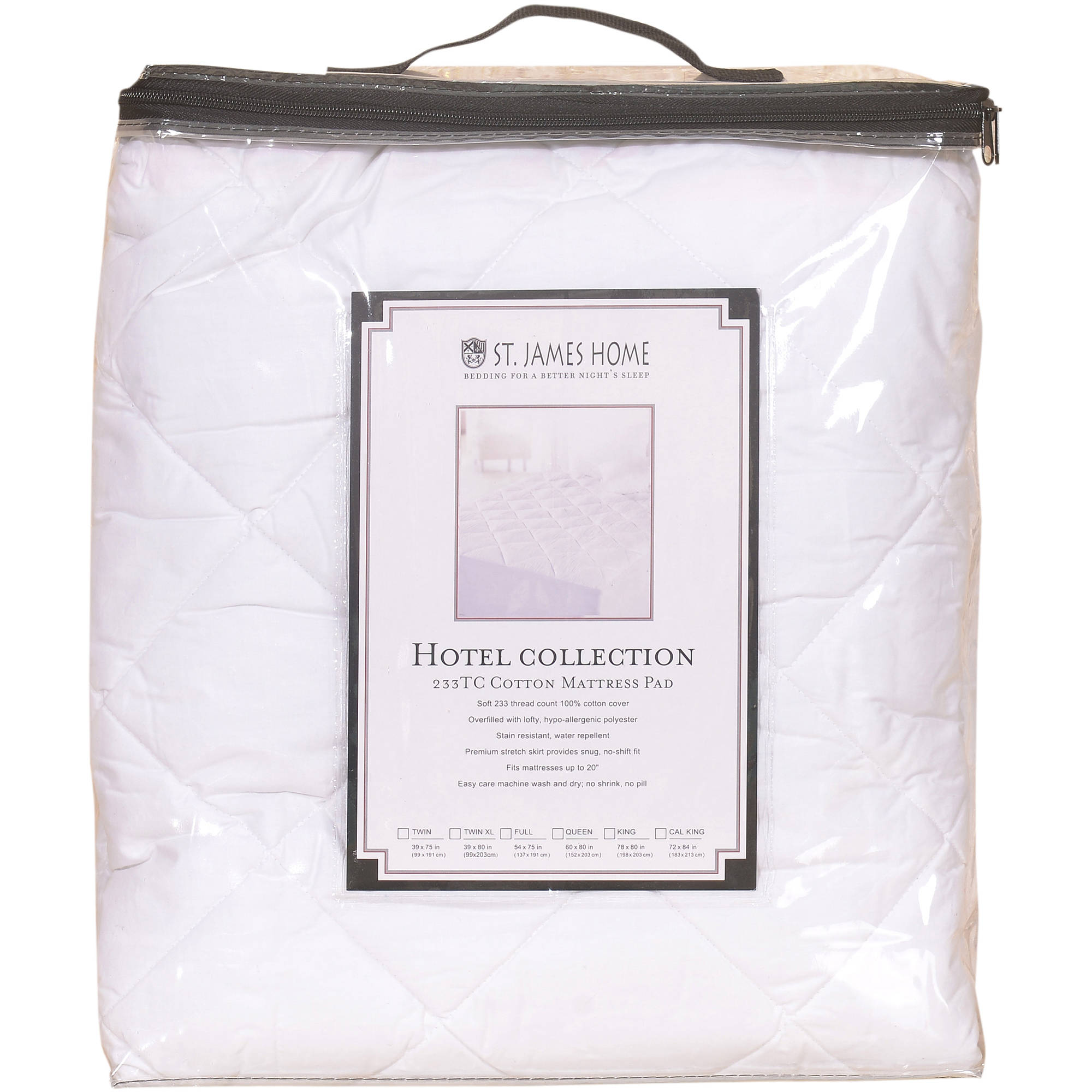 St. James Home Waterproof Stain Resistant Mattress Pad, Full