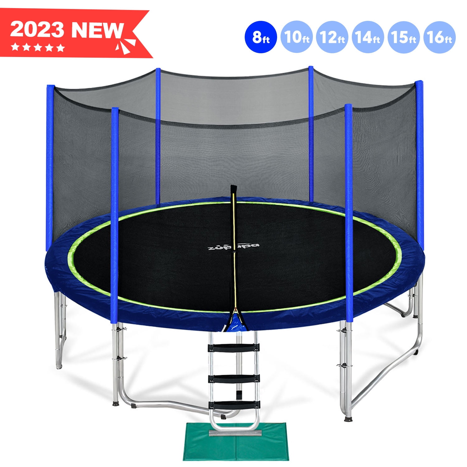 haakje effectief Portugees Zupapa No-Gap Design 16 15 14 12 10 8FT Trampoline for Kids with Safety  Enclosure Net 425LBS Weight Capacity Outdoor Backyards Trampolines with  Non-Slip Ladder for Children Adults Family - Walmart.com