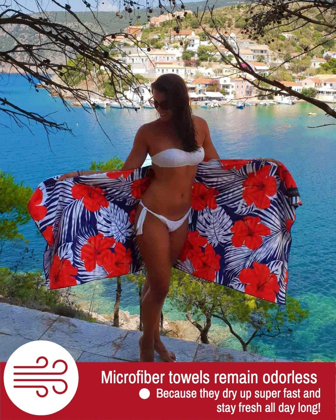 Microfiber Beach Towel 32x62 inch Quick Dry Soft Lightweight Compact Sand Free Towel, Perfect for Camping, Travel, Swimming, Yoga, Gym Sports - image 3 of 10
