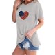 thumbnail image 2 of Camisetas de Manga Corta para las Mujeres Día de la Independencia Impresión Básica Camiseta de Verano, Cuello Redondo Casual Camiseta Blusa, 2 of 4
