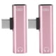 thumbnail image 1 of 2 uds 2 en 1 TypeC a 3,5mm Cable de audio de asistencia cargador de cable adaptador distribuidor de auriculares (rosa), 1 of 5