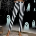 thumbnail image 4 of GERsome Striped Leggings Halloween Women's Funny Graphic High Waist Leggings Workout Pants Stretchy Striped Tights Pants Size L, 4 of 9