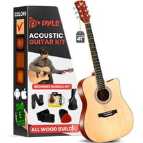 41" Full-Size Acoustic Guitar Kit, Cutaway Body with Digital Tuner and Accessory Kit, (Natural)