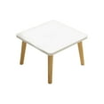 thumbnail image 2 of Square Table in Wood Modern Solid Wood Base and Square Table for Living Room Low Minimalist Tea Table Coffee Tables （White）, 2 of 6