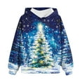 thumbnail image 6 of YUNAFFT Girls & Boys Christmas Print Hooded Sweatshirts With Pockets Soft Stretch Long Sleeve Casual Pullover For 2-12 Years, 6 of 6