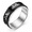 Black, variant on Unisex Cat Motif Spinner Stainless Steel Ring for Playful Alternative Looks, US Sizes 6-12, 8mm Movable Outer Layer with Repeating Figures for Festivals, Meetups, and Animal Gifts