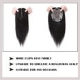 thumbnail image 4 of MY-LADY Human Hair Toppers 15*15CM Silk Base Straight Topper 100% Remy Human Hair Piecesr (Dyed/Ironed/Cutted) 14inch #1B Natural Black, 4 of 8