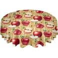 thumbnail image 2 of Round Tablecloth-54inch,Farmhouse Rustic Apples on Weave Table Cloth Waterproof Oil-Proof Tablecloths Washable Tablecover for Kitchen Dining Buffet Party Tabletop Decor Seamless Farm Fruit, 2 of 4