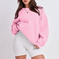 thumbnail image 3 of Oversized Sweatshirts for Women Fall Casual Crew Neck Pullover Sweatshirts Soft Comfy Fleece Long Sleeve Sweatshirts, S, 3 of 6