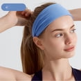 thumbnail image 2 of Lispipm Sweat Headbands for Women Workout Non Slip Sports Running Yoga Sweatband Ladies Casual Bands for Summer Blue, 2 of 4