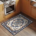thumbnail image 2 of 2x3 Ft Entryway Area Rug, Orange Brown Southwestern Kitchen Rug Runner Washable Floor Mat, Boho Traditional Ethnic Classical Non Slip Indoor Door Mat Throw Carpet for Bathroom Living Room Bedroom, 2 of 8