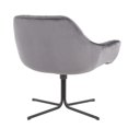 Wayne Modern Swivel Accent Chair, Black Metal Base & Grey Velvet
