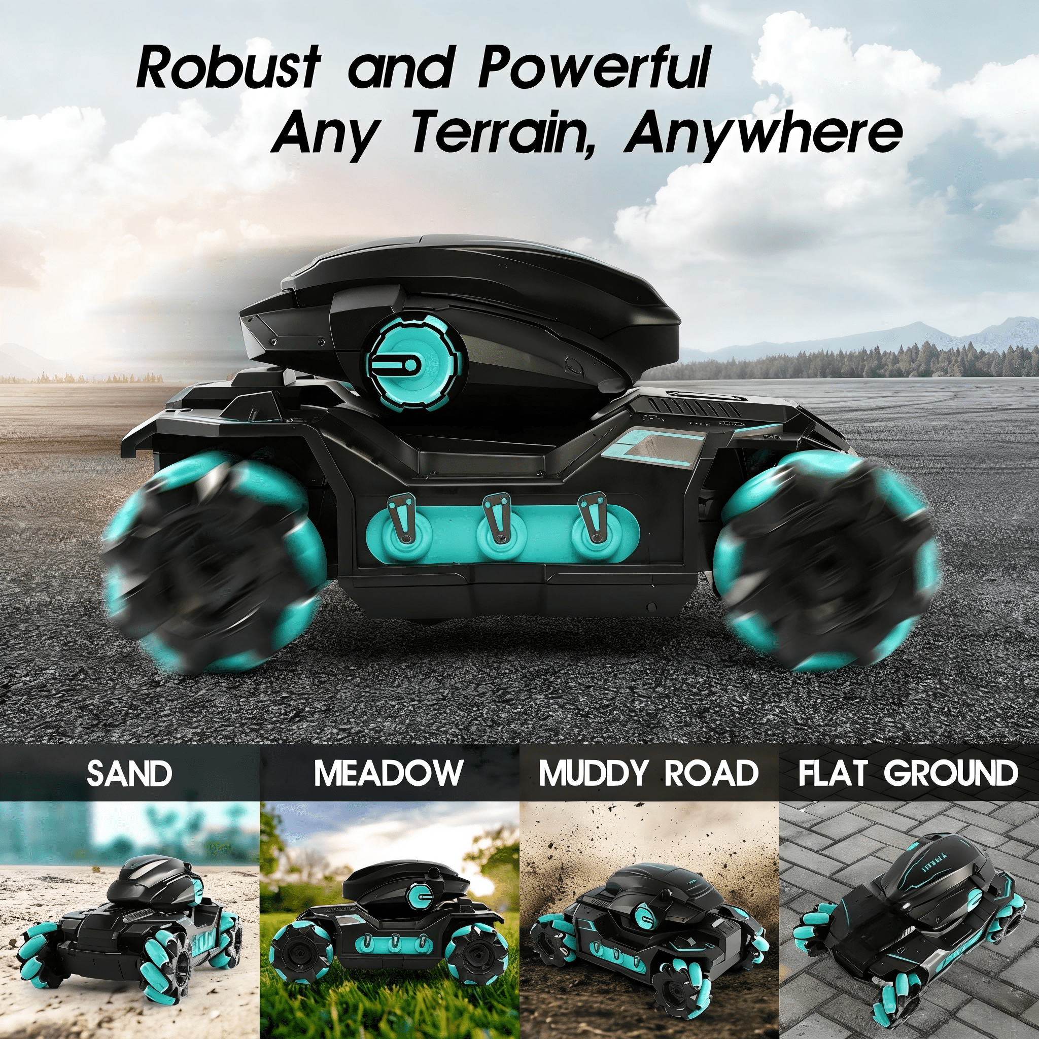 Tyethy RC Cars for Boys Gesture Sensing Remote Control Car RC Stunt Car Tank Toy with Lights Music for Kids Ages 5+, Blue