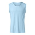 thumbnail image 3 of Aayomet Débardeurs d'Été pour Hommes Col Rond Serré Sport Mode (Bleu, L), 3 of 5
