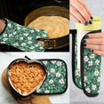 thumbnail image 5 of Yayeee Oven Mitts and Pot Holder Set of 2 Heat Resistant Kitchen Gloves Baking Hot Pad, Small White Flowers, 5 of 5
