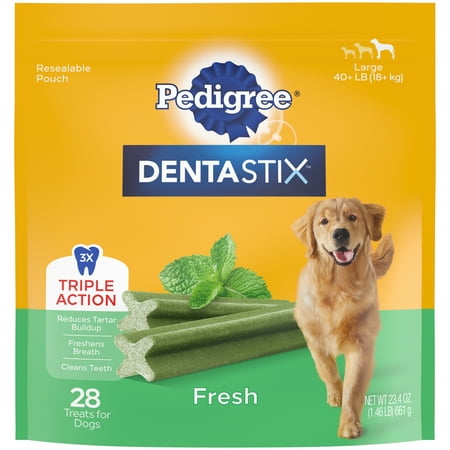 UPC: 0023100139845 | PEDIGREE DENTASTIX Fresh Breath Large Dental Bones Treats for Dogs  1.52 lb. Pack (28 Treats)