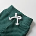 thumbnail image 3 of Newborn Baby Boy Clothes Ribbed Knitted Cotton Short Sleeve Romper +Pants Solid Color Summer Outfits Dark Green 3-6 Months, 3 of 6