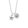 thumbnail image 2 of Delight Jewelry Silvertone Wish Star Silvertone Script Initial Disc - V - Charm Necklace, 20"+3", 2 of 4