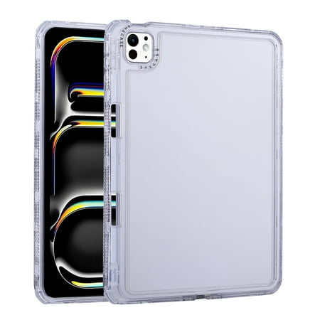 Dteck for iPad Air 13 Inch Case (M3/M2-2025/2024), iPad Pro 13 (2024) Case, iPad Pro 12.9 Inch Case (2022-2018),Hybrid Shockproof Translucent Protective Cover with Built-in Pencil Holder,Clear