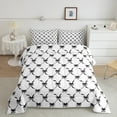 thumbnail image 2 of Manfei Cute Bow Knot Bedding Comforter Set,Ribbon Bow Twin Comforter Sets,Black White Bedding Set For Girls,Breathable Room Decor Reversible,2 Pieces, 2 of 8